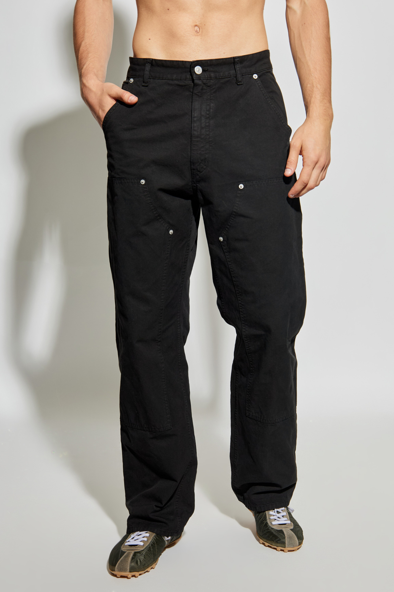 パンツ MM6 Black Four Pocket Trousers Mm6 Maison Margiela Outlet: Pants men - Black | Mm6 Maison